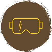 vr des lunettes ligne cercle Jaune icône vecteur