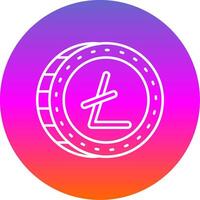 litecoin ligne pente cercle icône vecteur