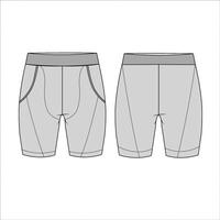 Pour des hommes boxeur bref sous-vêtements de face et retour vue plat esquisser mode illustration, messieurs tronc en dessous de habits vecteur