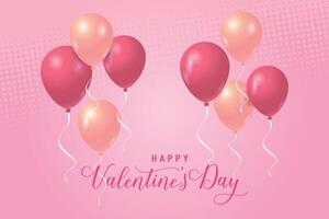 la Saint-Valentin journée Contexte avec rouge cœur en forme de des ballons vecteur