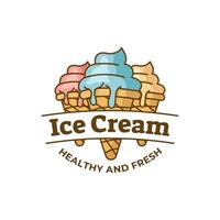 la glace crème logo conception. la glace crème magasin logo badges et Étiquettes, gelateria panneaux. vecteur