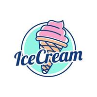 la glace crème logo conception. la glace crème magasin logo badges et Étiquettes, gelateria panneaux. vecteur