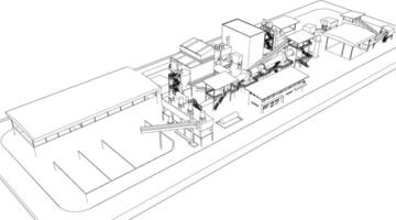 3d illustration de industriel projet vecteur