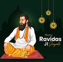 gourou ravidas jayanti affiche conception modèle vecteur