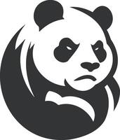 monochromatique stylisé Panda logo conception sur une nettoyer blanc Contexte vecteur