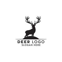 majestueux noir silhouette de une cerf pour une entreprise logo conception vecteur