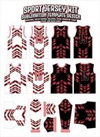 chevron rouge la vitesse Jersey vêtements des sports porter sublimation modèle vecteur