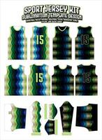 vert zigzag pente Jersey vêtements des sports porter sublimation modèle vecteur