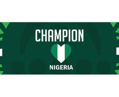 Nigeria champion cœur drapeau africain nations 2023 équipes emblème des pays africain Football symbole logo conception vecteur illustration