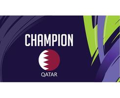 Qatar champion emblème asiatique nations 2023 drapeau équipes des pays asiatique Football symbole logo conception vecteur illustration