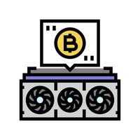crypto-monnaie exploitation minière Couleur icône vecteur illustration