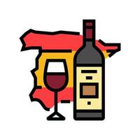 Espagnol du vin Espagnol cuisine Couleur icône vecteur illustration