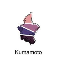 vecteur carte de Kumamoto ville coloré illustration modèle conception sur blanc Contexte