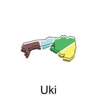 carte ville de uki conception modèle, monde carte international vecteur modèle avec contour graphique esquisser style isolé sur blanc Contexte