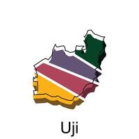 vecteur carte de uji ville coloré illustration modèle conception sur blanc Contexte