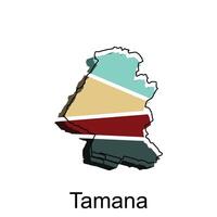 carte ville de Tamana conception modèle, monde carte international vecteur modèle avec contour graphique esquisser style isolé sur blanc Contexte