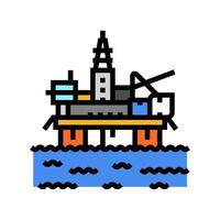 Plate-forme pétrole industrie Couleur icône vecteur illustration