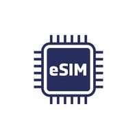 esim carte icône sur blanc vecteur