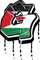 Palestine drapeau graffiti g égouttage vecteur modèle