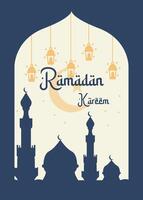 affiche Ramadan kareem minimaliste afficher conception vecteur