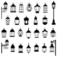 collection de lanterne silhouette des illustrations vecteur