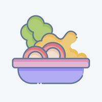 icône salade. en relation à pique-nique symbole. griffonnage style. Facile conception modifiable. Facile illustration vecteur