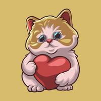 chat l'amour mascotte génial illustration pour votre l'image de marque affaires vecteur