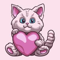 chat l'amour mascotte génial illustration pour votre l'image de marque affaires vecteur
