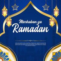 vecteur marhaban toi Ramadan social médias Publier modèle