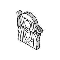 Ayyappan Dieu Indien isométrique icône vecteur illustration