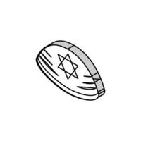 kippa kippa juif isométrique icône vecteur illustration