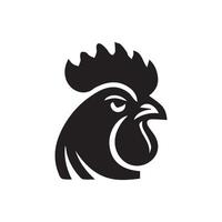 Facile noir poulet tête logo, poulet icône vecteur