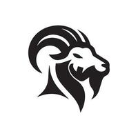 chèvre tête noir et blanc logo conception modèle vecteur