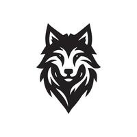 Loup tête illustration logo conception. Loup mascotte vecteur