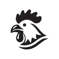 Facile noir poulet tête logo, poulet icône vecteur