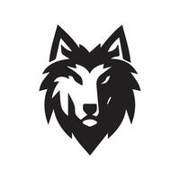 Loup tête illustration logo conception. Loup mascotte vecteur