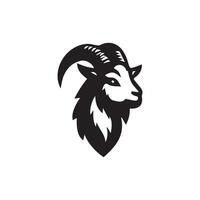 chèvre tête noir et blanc logo conception modèle vecteur