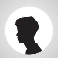 Jeune Hommes profil silhouettes. vecteur têtes, homme foncé esquisser des portraits, Humain adolescent la personne visage profils