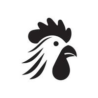 Facile noir poulet tête logo, poulet icône vecteur