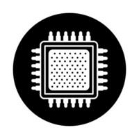 puce électronique vecteur icône. CPU illustration symbole. coeur signe.