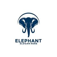 l'éléphant logo vecteur, l'éléphant tête logo conception modèle vecteur