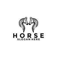 cheval Facile élégant logo vecteur, cheval tête logo conception modèle vecteur