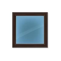 réaliste détaillé 3d miroir en forme de comme rectangle avec Cadre. vecteur