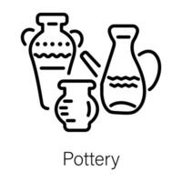 concepts de poterie à la mode vecteur
