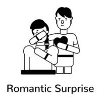 branché romantique surprise vecteur