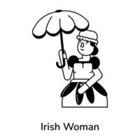 branché irlandais femme vecteur