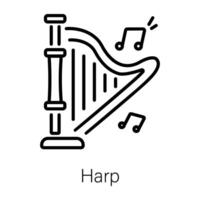 concepts de harpe à la mode vecteur