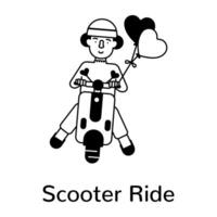 branché scooter balade vecteur