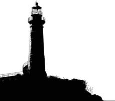 ai généré silhouette phare plein noir Couleur seulement vecteur