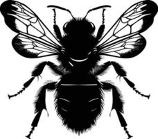 ai généré silhouette abeille animal noir Couleur seulement plein corps vecteur